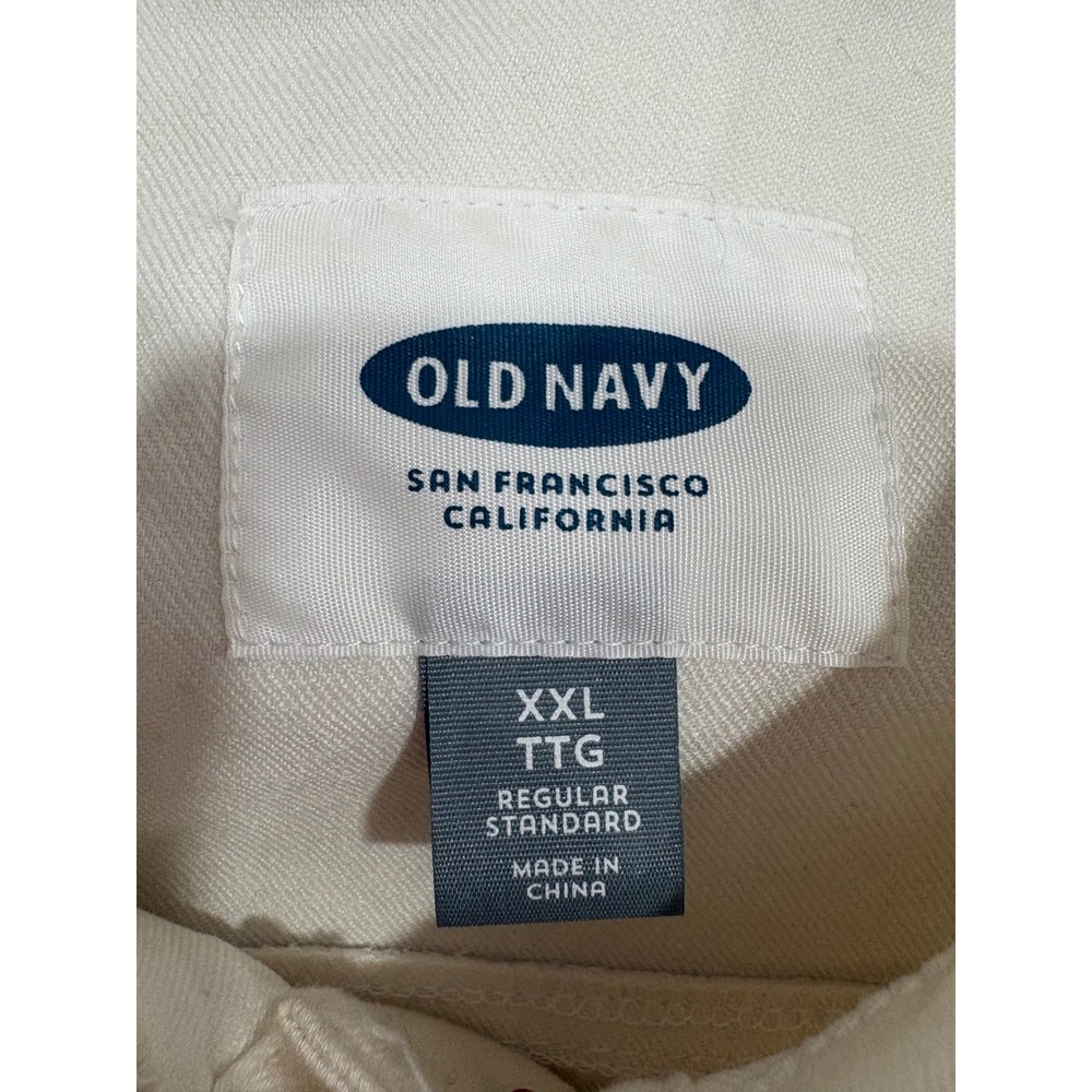 Old Navy Womens XXL Cream Off White Denim Jean Jacket Trucker Classic Cotton - Picture 2 of 8